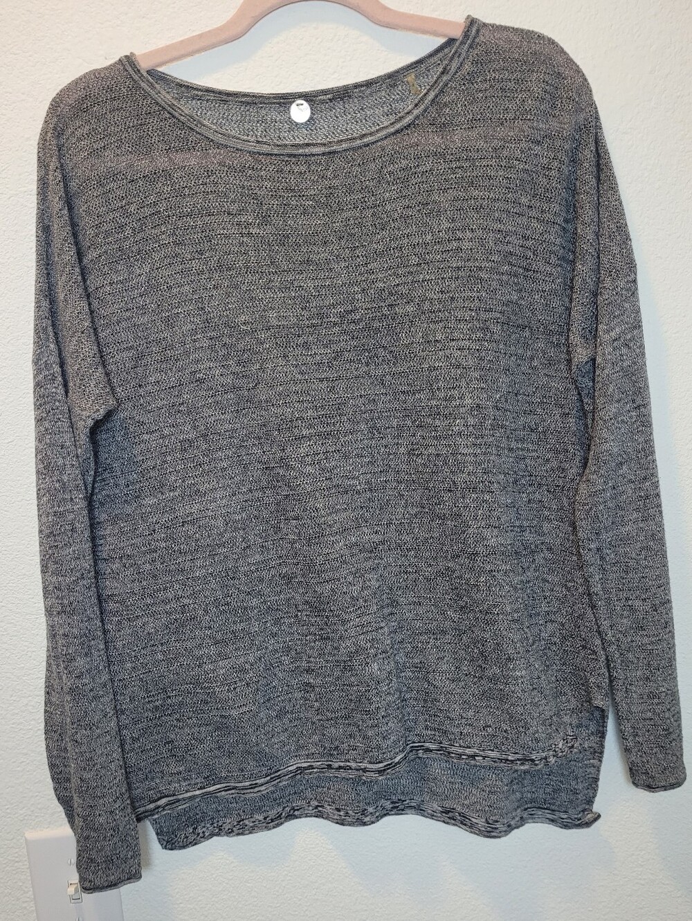 Margaret O'Leary Charcoal Grey Knit Long Sleeve Pullover Sweater Coastal S Beach
